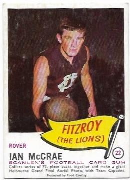 1966 VFL Scanlens (22) Ian McCrae Fitzroy *