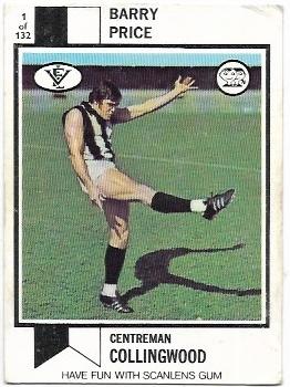 1974 VFL Scanlens (1) Barry Price Collingwood *