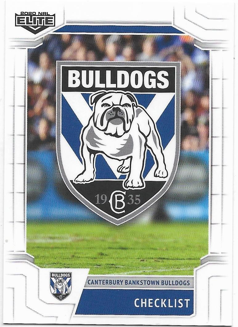 2020 Nrl Elite Base Card (019) CHECKLIST Bulldogs
