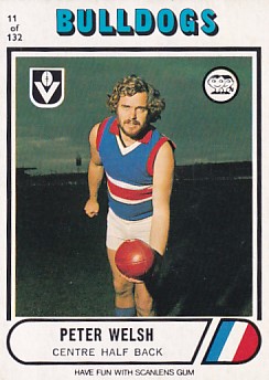 1976 VFL Scanlens (11) Peter WELSH Footscray