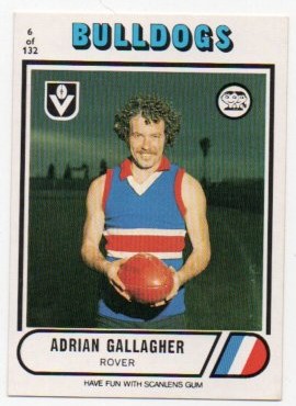 1976 VFL Scanlens (6) Adrian GALLAGHER Footscray