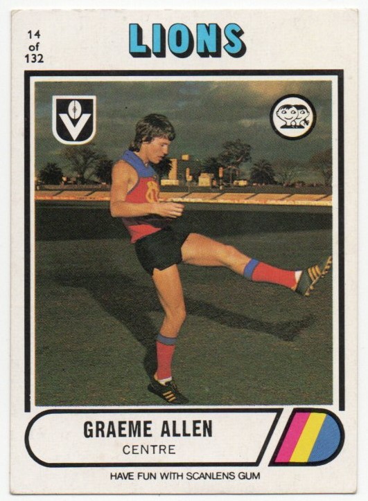 1976 VFL Scanlens (14) Graeme ALLEN Fitzroy