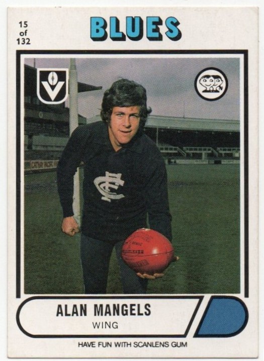 1976 VFL Scanlens (15) Alan MANGELS Carlton