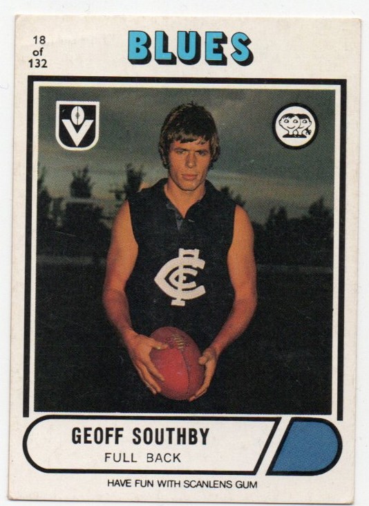 1976 VFL Scanlens (18) Geoff SOUTHBY Carlton