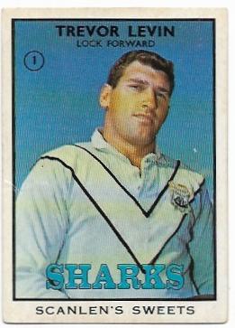 1968 B Scanlens Rugby League (1) Trevor Levin Sharks