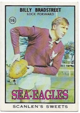 1968 B Scanlens Rugby League (16) Billy Bradstreet Sea Eagles