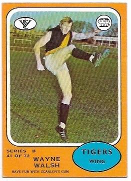 1973 B VFL Scanlens (41) Wayne Walsh Richmond *