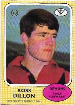 1972 VFL Scanlens (10) Ross Dillon Melbourne