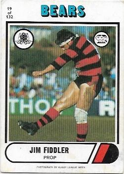 1976 Scanlens Rugby League (19) Jim Fiddler Bears