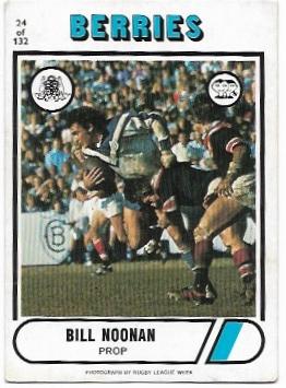 1976 Scanlens Rugby League (24) Bill Noonan Berries