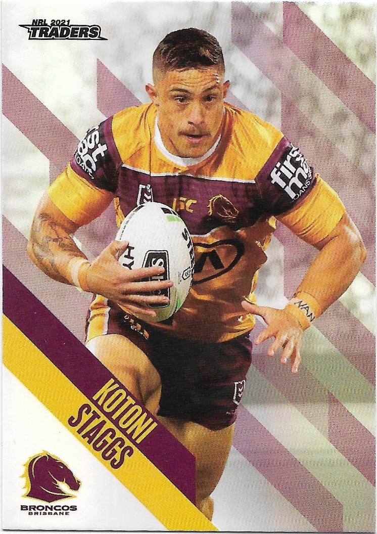 2021 Nrl Traders Parallel (PS009) Kotoni STAGGS Broncos