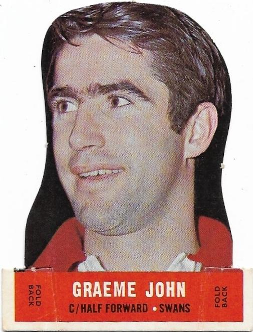 1969 Scanlens Die Cut Graeme John South Melbourne
