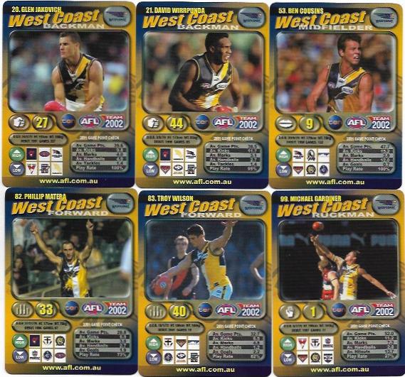 2002 Teamcoach Team Set Base – West Coast