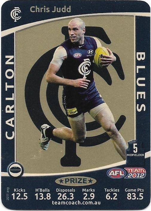 2012 Teamcoach Prize Card – Carlton – Chris Judd