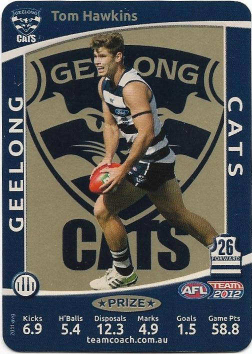 2012 Teamcoach Prize Card – Geelong – Tom Hawkins