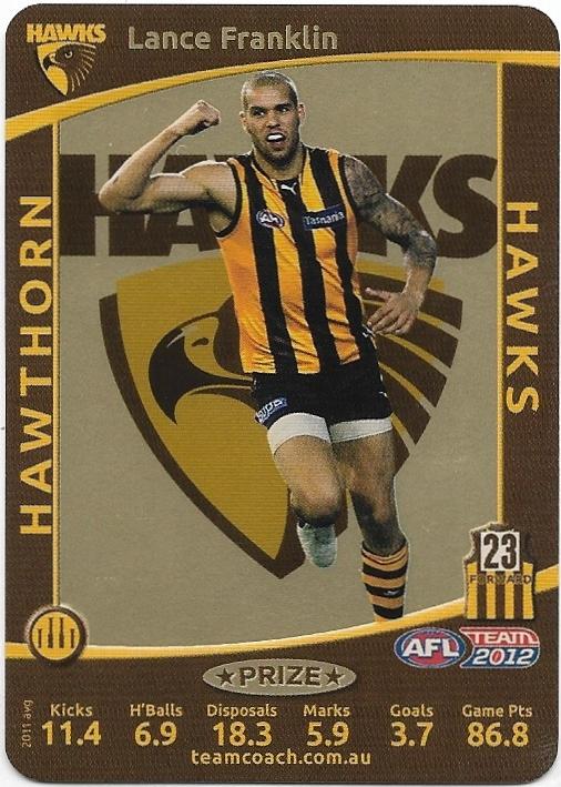 2012 Teamcoach Prize Card – Hawthorn – Lance Franklin