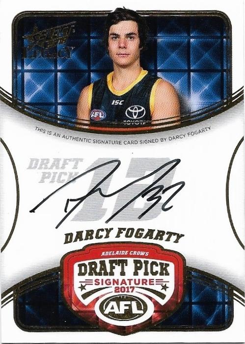 2018 Select Legacy Draft Pick Signature (DPS1) Darcy Fogarty Adelaide 165/180