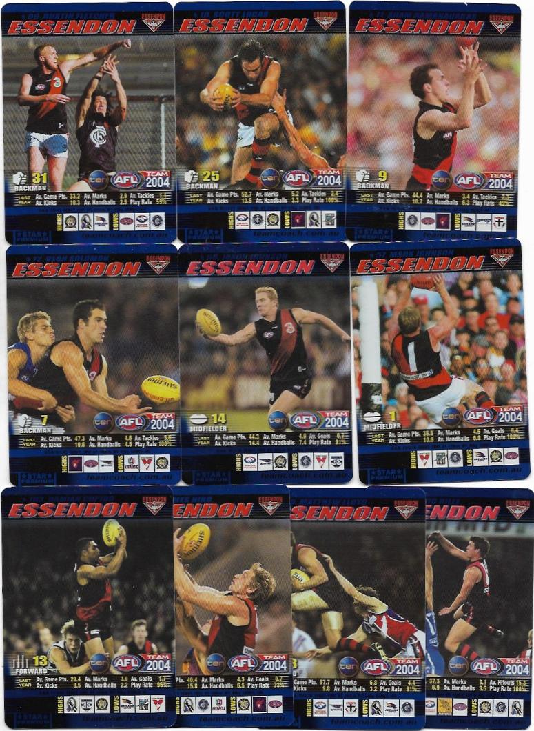 2004 Teamcoach Team Set Blue Prize – Essendon