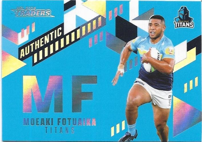 2024 NRL Traders Titanium Authentic Initials AI06 Moeaki Fotuaika   2024TRAI 0006 