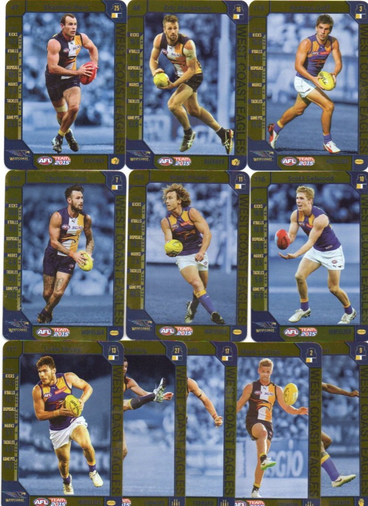 2015 Teamcoach Team Set Gold – West Coast (11 Cards)