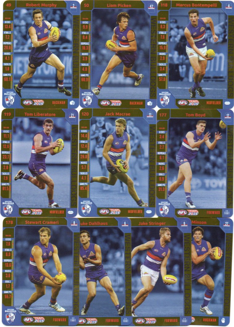 2015 Teamcoach Team Set Gold – Western Bulldogs (10 Cards)