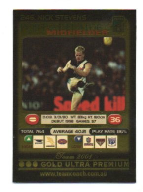 2001 Teamcoach Gold (246) Nick Stevens Port Adelaide