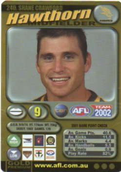 2002 Teamcoach Gold (240) Shane Crawford Hawthorn