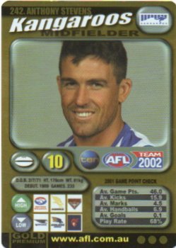 2002 Teamcoach Gold (242) Anthony Stevens Kangaroos