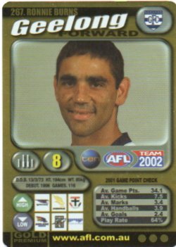 2002 Teamcoach Gold (267) Ronnie Burns Geelong