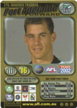 2002 Teamcoach Gold (275) Warren Tredrea Port Adelaide