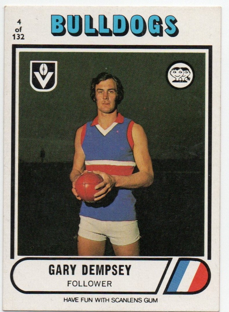 1976 VFL Scanlens (4) Gary DEMPSEY Footscray *