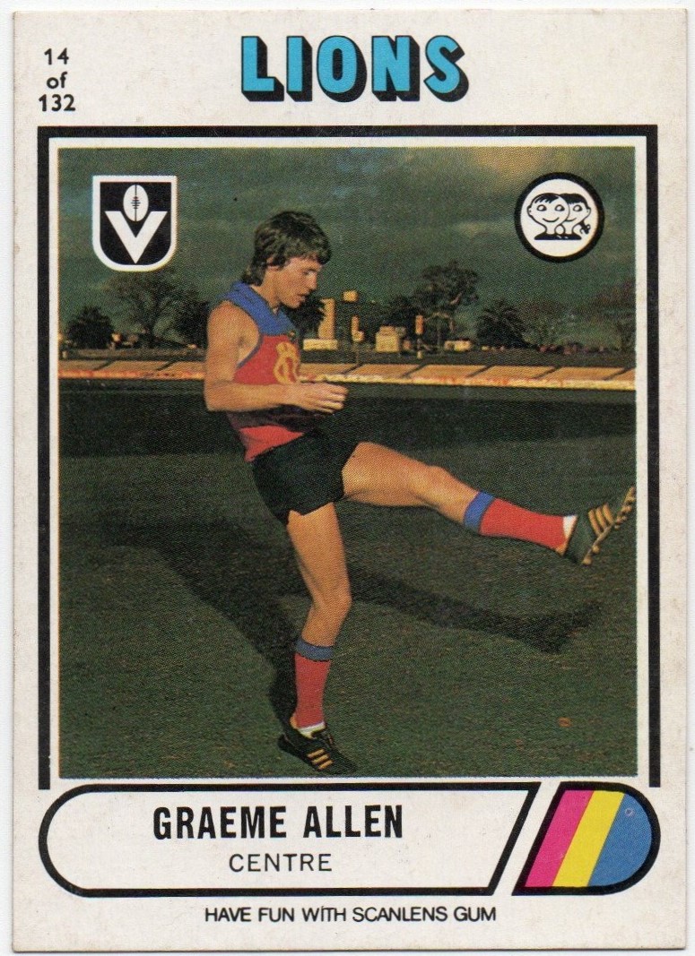 1976 VFL Scanlens (14) Graeme ALLEN Fitzroy *