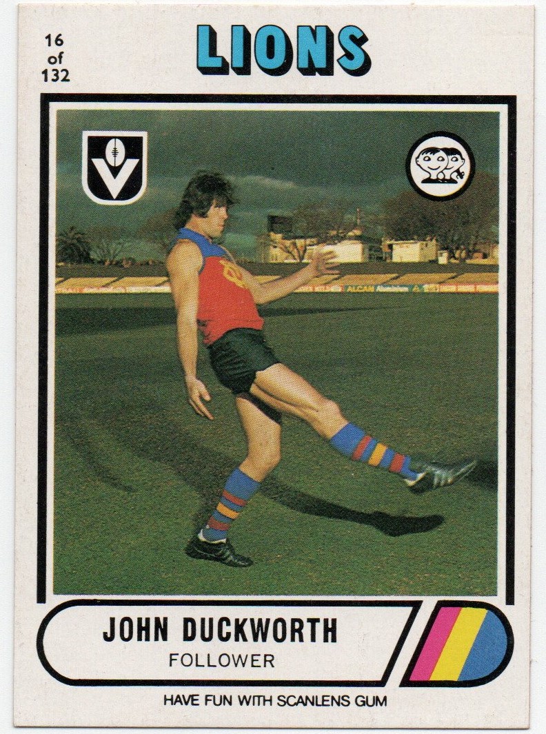 1976 VFL Scanlens (16) John DUCKWORTH Fitzroy *