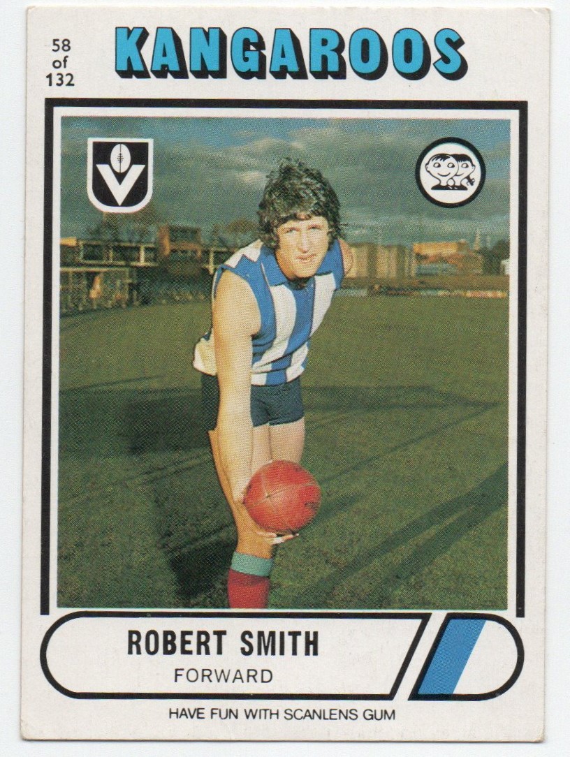 1976 VFL Scanlens (58) Robert SMITH North Melbourne *