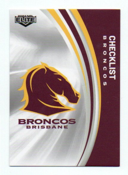 2024 Nrl Elite Base Common (001) Checklist Broncos