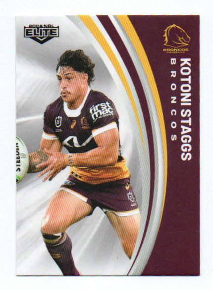 2024 Nrl Elite Base Common (007) Kotoni Staggs Broncos