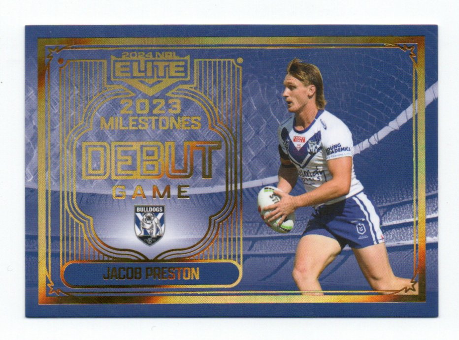 2024 Nrl Elite Milestones Case Card (M03/17) Jacob Preston Bulldogs 27/39