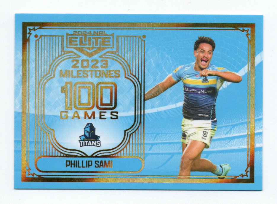 2024 Nrl Elite Milestones Case Card (M06/17) Phillip Sami Titans 11/39