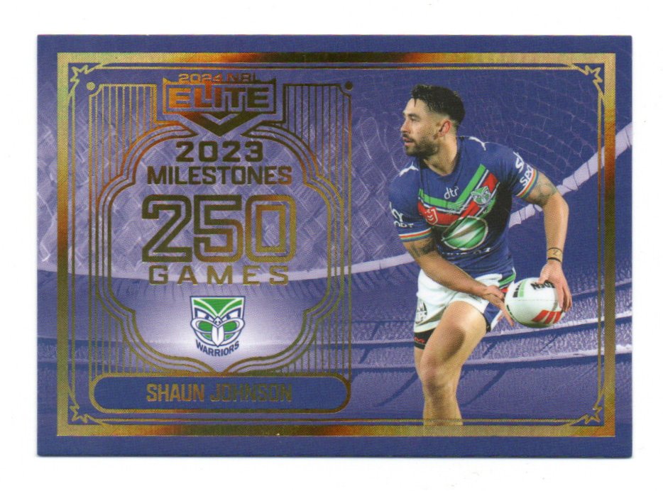 2024 Nrl Elite Milestones Case Card (M16/17) Shaun Johnson Warriors 01/39