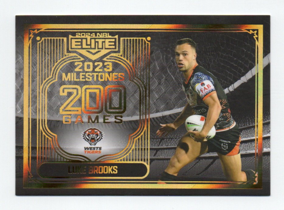 2024 Nrl Elite Milestones Case Card (M17/17) Luke Brooks Wests Tigers 39/39