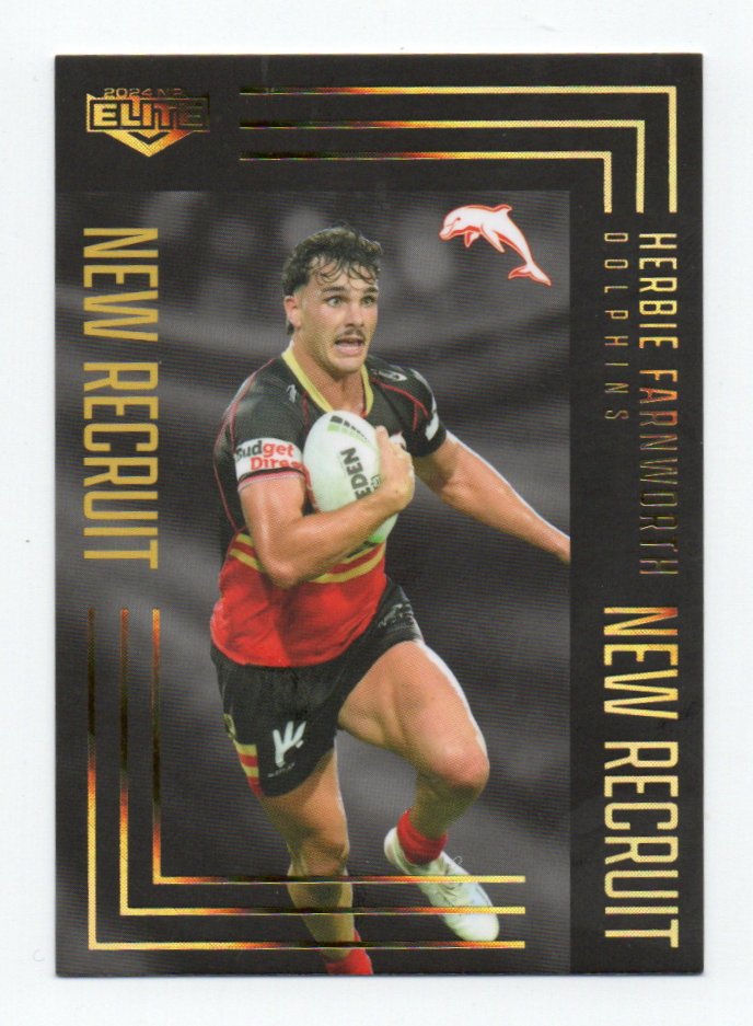 2024 Nrl Elite New Recruit Album Parallel (NRA05) Herbie Farnworth Dolphins 020/162