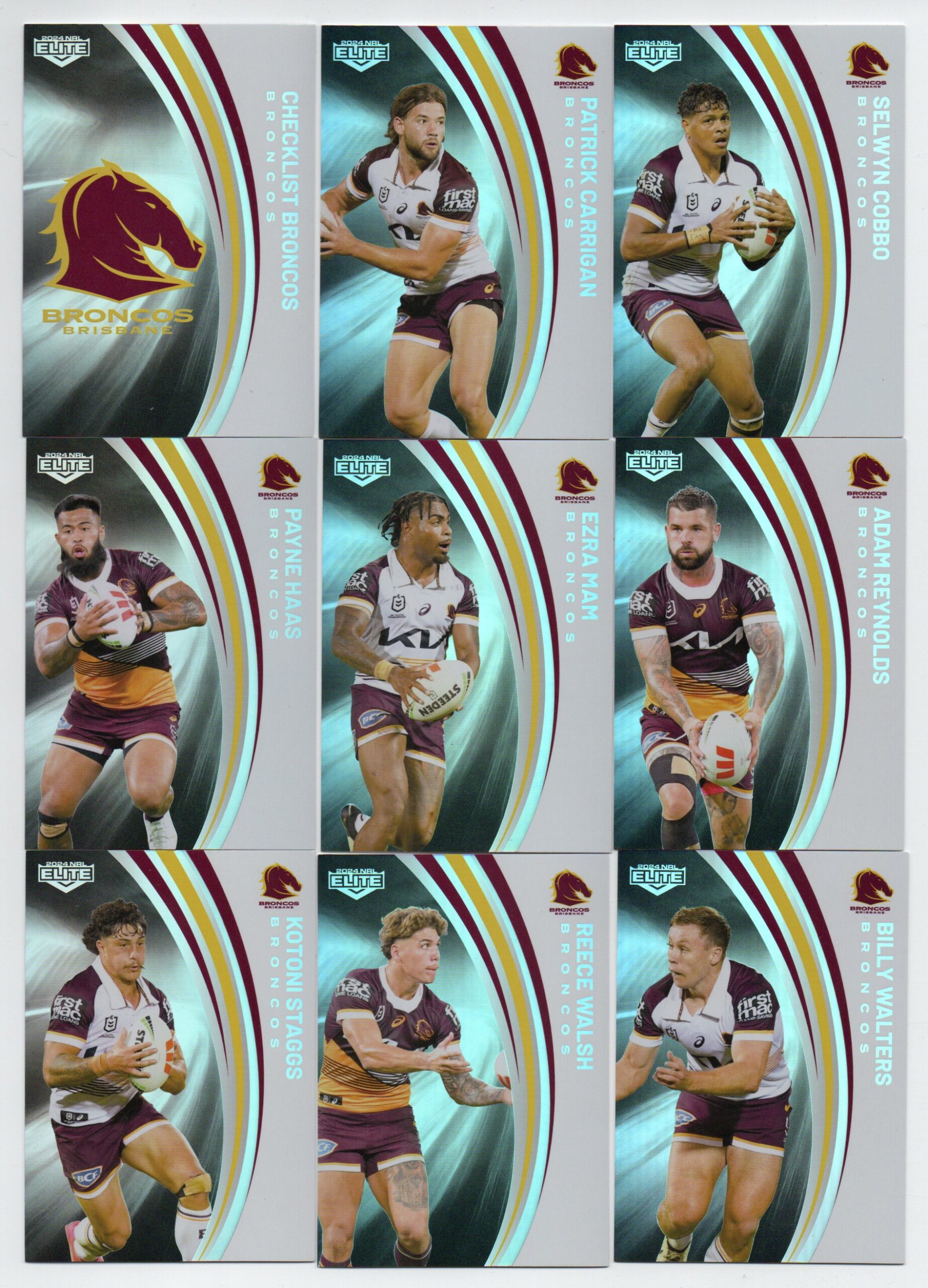 2024 NRL Elite Silver Parallel Team Set – Broncos