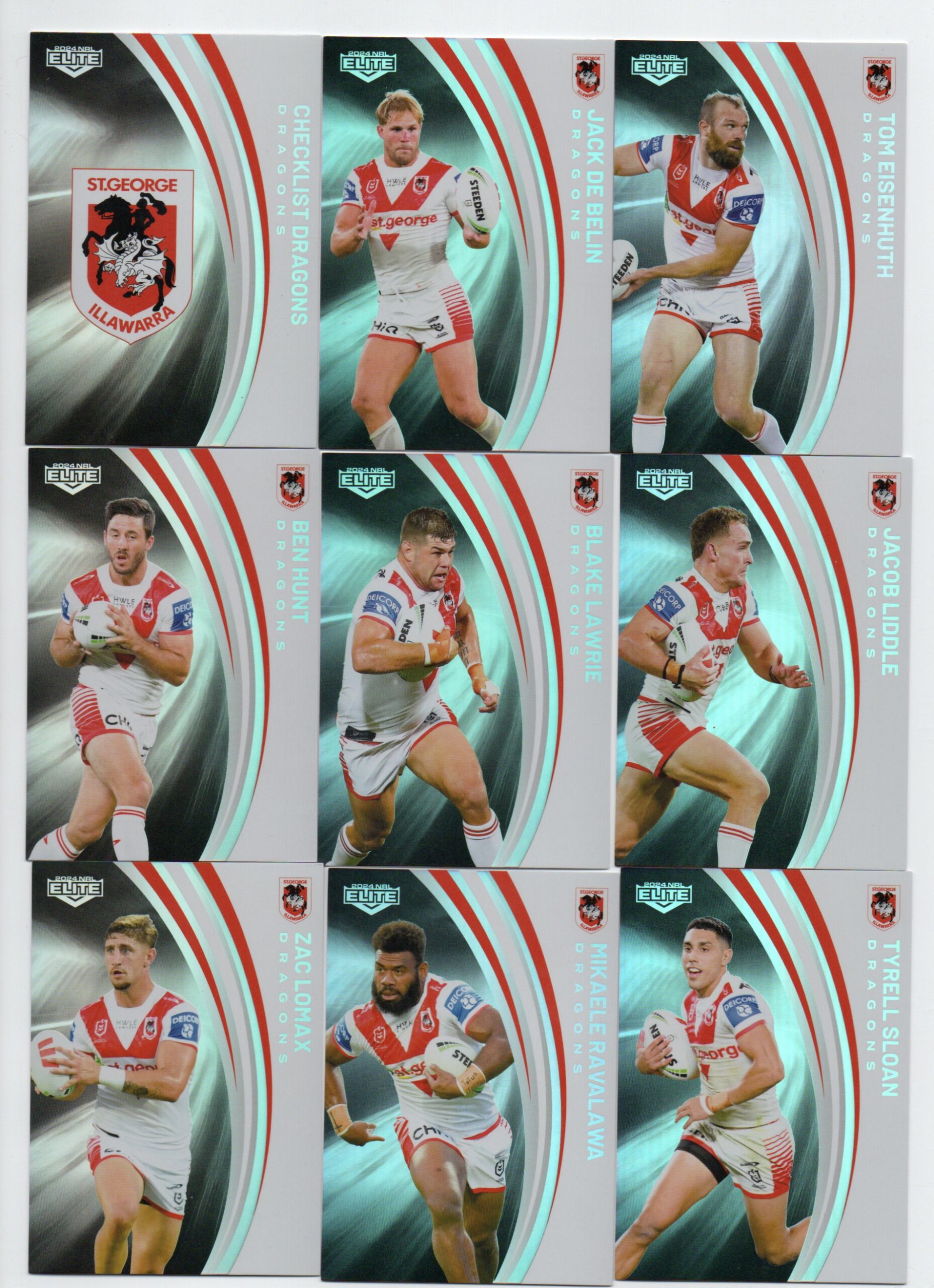 2024 NRL Elite Silver Parallel Team Set – Dragons