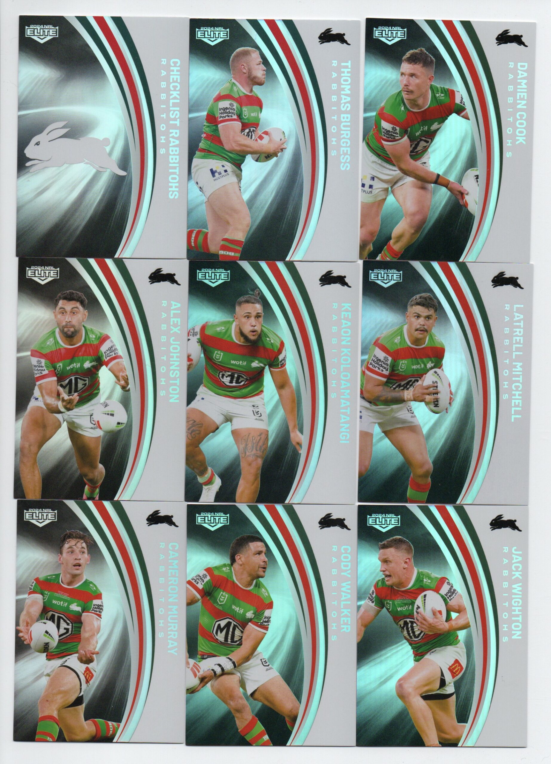 2024 NRL Elite Silver Parallel Team Set – Rabbitohs