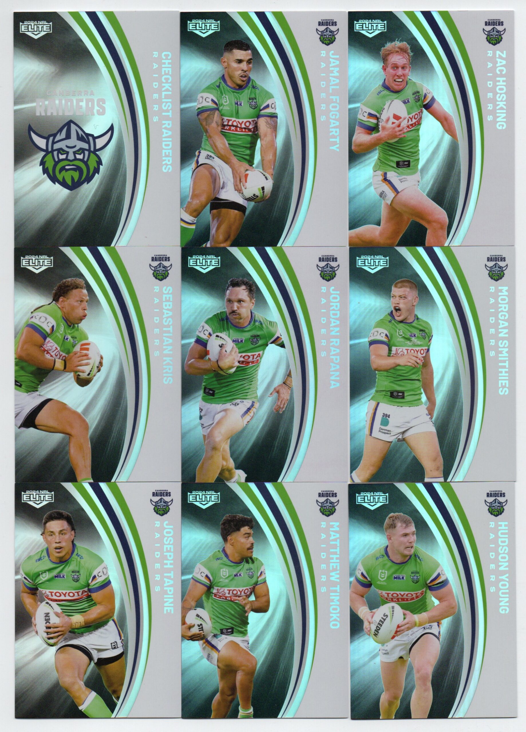 2024 NRL Elite Silver Parallel Team Set – Raiders