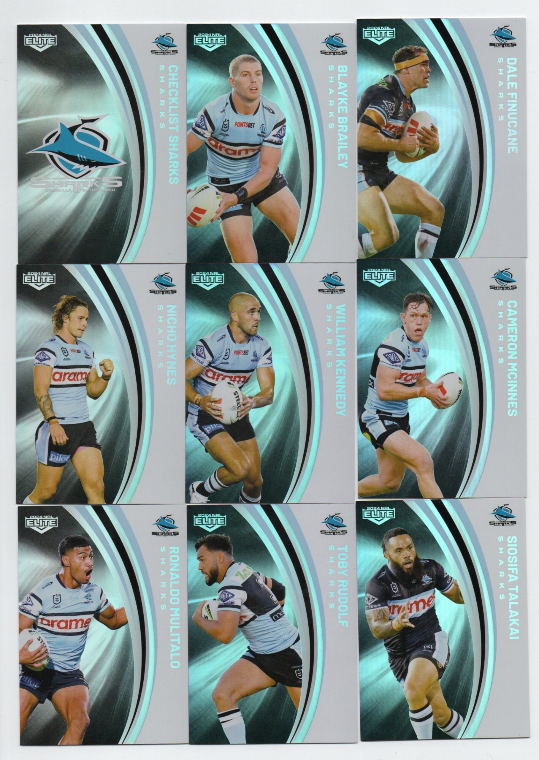 2024 NRL Elite Silver Parallel Team Set – Sharks