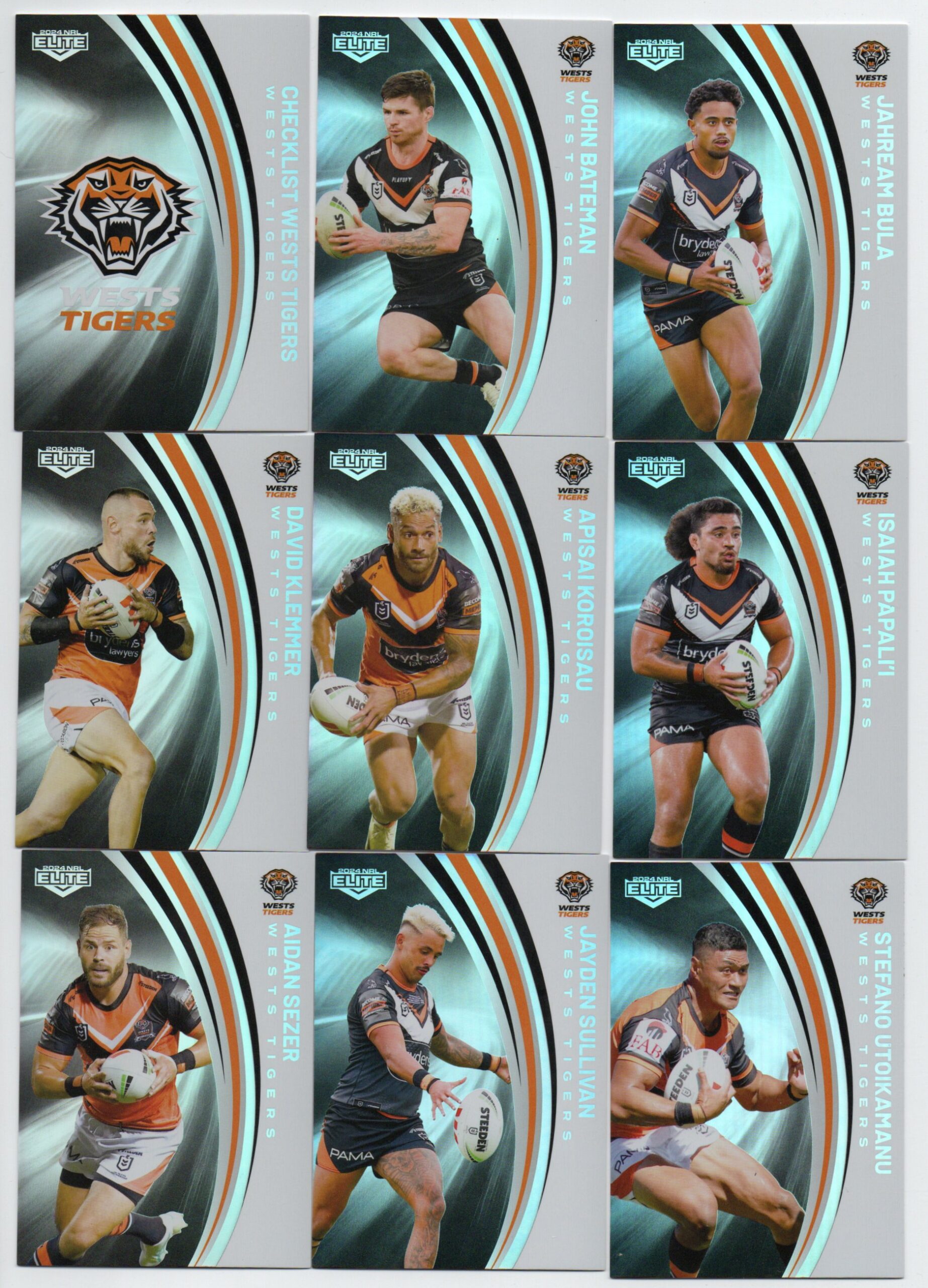 2024 NRL Elite Silver Parallel Team Set – Wests Tigers