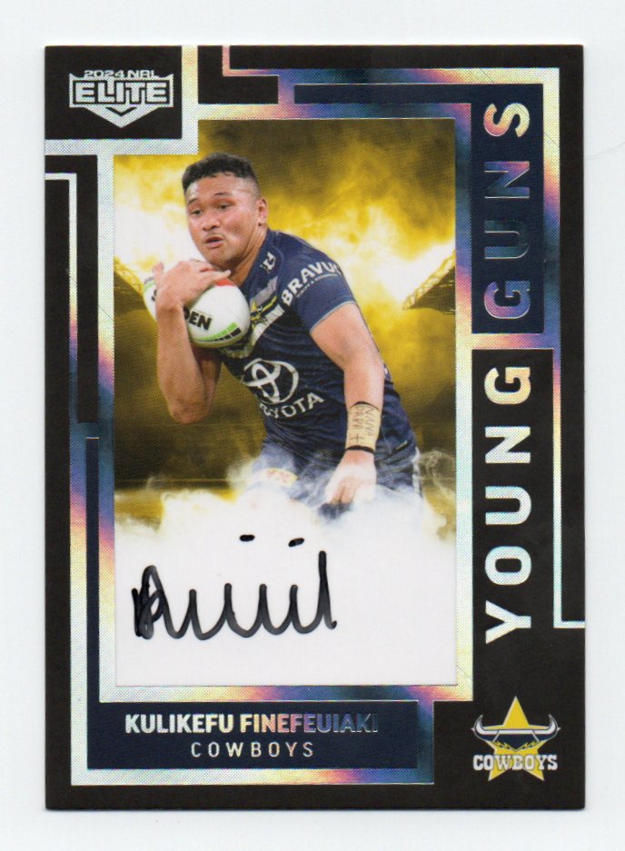 2024 Nrl Elite Youing Guns Signature (YGS10) Kulikefu Finefeuiaki Cowboys 075/150