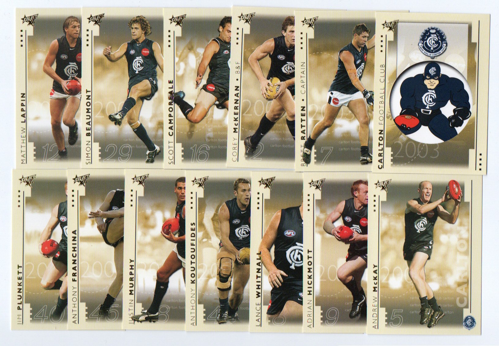 2003 Select XL Team Set – Carlton