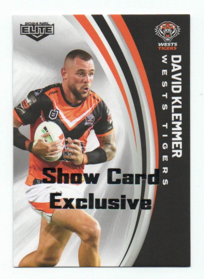 2024 Nrl Elite Show Card Exclusive (148) David Klemmer Wests Tigers